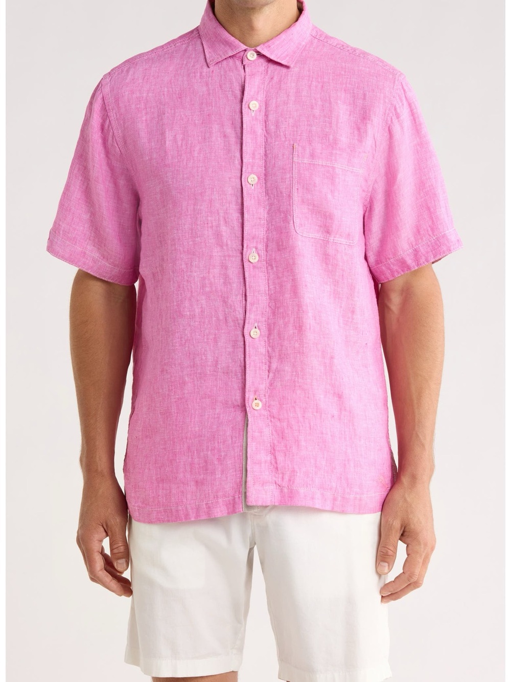 Tommy Bahama Pink Linen Shirt Men XLT Paradise Breezer Camp Button Up Like New